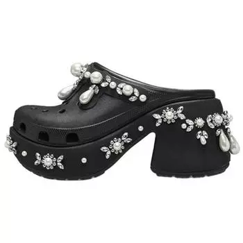 Мужские кроссовки Crocs Simone Rocha x Siren Spiked Clog черного цвета 210646-001 36-37