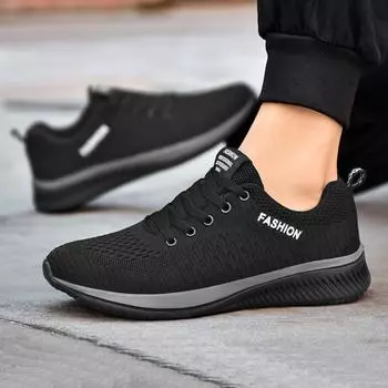 Мужские кроссовки дешевые сетчатые легкие повседневные кроссовки для бега на открытом воздухе теннисные туфли для зала 2024 новые кроссовки для женщин большой размер EU 37 чёрный
