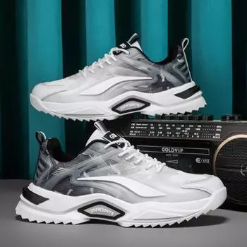 Мужские кроссовки. Дизайнерская мужская обувь. Удобная дышащая обувь на платформе. Кроссовки Tenis Masculino. 39 чёрный