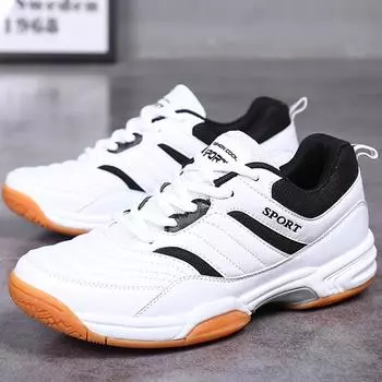 Мужские кроссовки для бадминтона 38-46, низкие, большие, сверхлегкие теннисные кроссовки 38 чёрный/белый