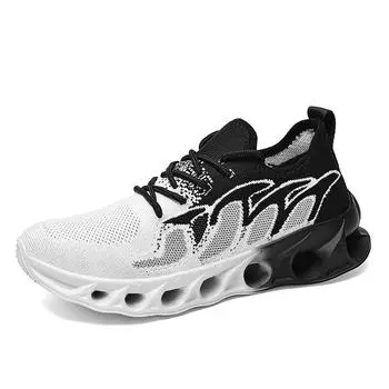 Мужские кроссовки для бега 2025 Лето Новые Легкие Мягкие Удобные Парный Стиль Повседневные Утренние Беговые Фитнес Ходьба 44 черный белый