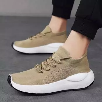 Мужские кроссовки для бега без шнуровки, прогулочные теннисные кроссовки, легкие дышащие повседневные кроссовки с мягкой подошвой, летающая вязаная сетка для тренировок, спортивная обувь для мужчин 39 чёрный