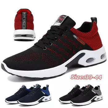 Мужские кроссовки для бега, дышащие мужские спортивные кроссовки, удобная повседневная прогулочная обувь на шнуровке, спортивная тренировочная обувь 39 чёрный