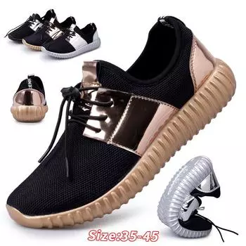 Мужские кроссовки для бега, дышащие мужские спортивные кроссовки, удобная повседневная прогулочная обувь на шнуровке, спортивная тренировочная обувь 35 золотой