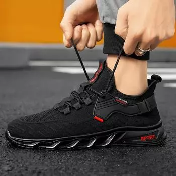 Мужские кроссовки для бега, дышащие мужские спортивные кроссовки, удобная повседневная прогулочная обувь на шнуровке, спортивная тренировочная обувь 39 красный