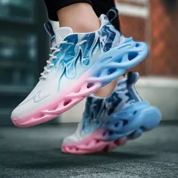 Мужские кроссовки для бега, дышащие мужские спортивные кроссовки, удобная повседневная прогулочная обувь на шнуровке, спортивная тренировочная обувь 36 чёрный