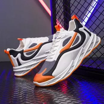 Мужские кроссовки для бега, дышащие, прочные, удобные для тенниса, баскетбола, спортивные кроссовки для мужчин, подходящие для всех сезонов осени и лета. 39 оранжевый