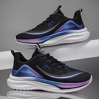 Мужские кроссовки для бега EVA, легкие сетчатые, дышащие, плоские, для ходьбы, уличные, модные, повседневные, кроссовки, теннисные туфли на шнуровке, мужские 39 чёрный