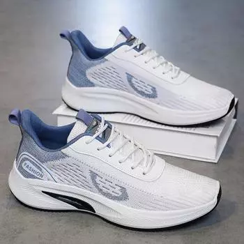 Мужские кроссовки для бега из сетчатой ткани, дышащая спортивная повседневная обувь, противоскользящая амортизирующая обувь для тренировок, кроссовки для ходьбы на открытом воздухе 39 серый