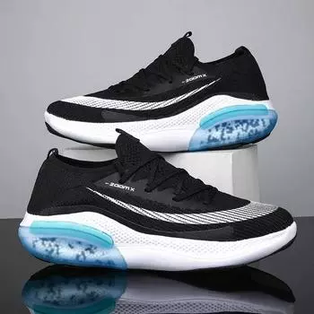 Мужские кроссовки для бега из сетки, дышащие, профессиональные, для занятий спортом на открытом воздухе, для занятий в спортзале, удобные, повседневные, оригинальные кроссовки для мужчин 39 черный белый