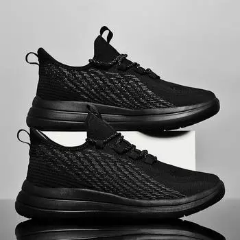 Мужские кроссовки для бега, легкие сетчатые летние дышащие кроссовки, модные черные кроссовки 2025 года, новые повседневные теннисные туфли для мужчин EU39