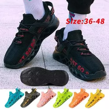 Мужские кроссовки для бега, мужские кроссовки, дышащие легкие мужские спортивные туфли, удобные гибкие мягкие прогулочные кроссовки на шнуровке с сеткой 36 чёрный