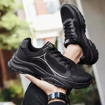 Мужские кроссовки для бега, мужские кроссовки, дышащие легкие мужские спортивные туфли, удобные гибкие мягкие прогулочные кроссовки на шнуровке с сеткой 44 синий