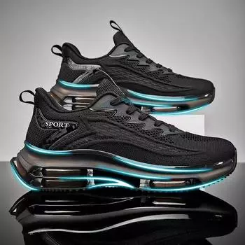 Мужские кроссовки для бега, новая модная уличная спортивная обувь для бега, сетчатая дышащая амортизирующая обувь, мужская обувь большого размера 45 39 синий