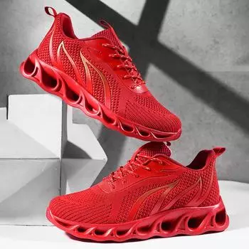 Мужские кроссовки для бега по пересеченной местности, спортивная обувь, удобная спортивная уличная обувь с дышащей сеткой на шнуровке 39 чёрный