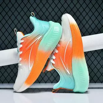 Мужские кроссовки для бега повседневные углеродные пластины марафонские дышащие легкие женские удобные спортивные кроссовки с воздушной подушкой 36 синий