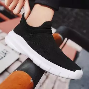 Мужские кроссовки для бега, прогулочные кроссовки, теннисные спортивные кроссовки без шнуровки, легкие, удобные, дышащие, повседневные кроссовки с сеткой для бега для мужчин 39