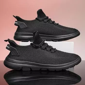 Мужские кроссовки для бега, размер бис, классические, плоские, сетчатые, удобные, легкие, спортивные кроссовки для спортзала, 2025, новые кроссовки для мужчин 39 чёрный