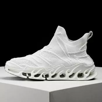 Мужские кроссовки для бега с носками, мужские летние дышащие спортивные туфли, уличные кроссовки, мужские нескользящие прогулочные туфли для отдыха, мужские 39