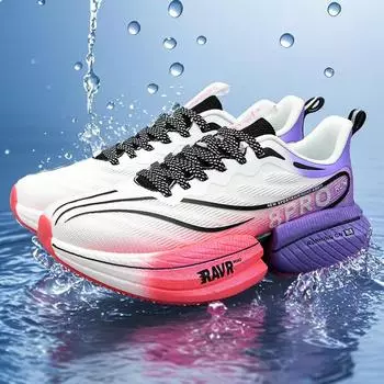 Мужские кроссовки для бега с углеродистой пластиной, дышащие, с возвратом энергии, с амортизацией, для тренировок в спортзале, противоскользящие, резиновые, модные, спортивные кроссовки для мужчин 37 белый