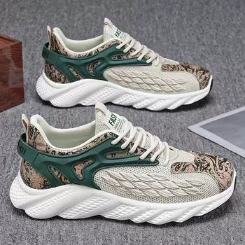 Мужские кроссовки для бега, сетчатые дышащие мужские туфли, повседневная обувь в корейском стиле 39 белый