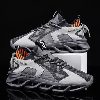 Мужские кроссовки для бега, сетчатые, удобные, плоские, для ходьбы, тенниса, 2025, новые, модные, на шнуровке, повседневные, для мужчин EU39