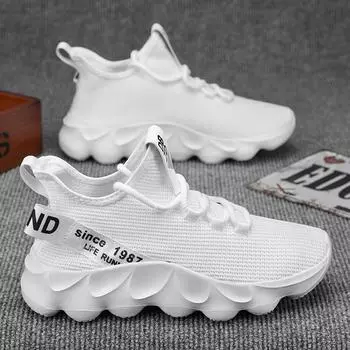 Мужские кроссовки для бега, сетчатые, удобные, плоские, легкие, летние, модные, повседневные, для спорта на открытом воздухе, теннисные туфли для мужчин, кроссовки 39 чёрный