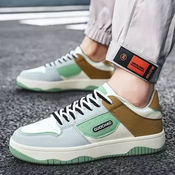 Мужские кроссовки для бега трусцой в уличном стиле цвета хаки, кроссовки для бега из искусственной кожи в стиле ретро, серые, большого размера, для скейтбординга EU: 39 синий