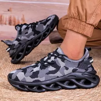 Мужские кроссовки для бега Удобная спортивная обувь Камуфляжный дизайн Амортизирующие спортивные кроссовки Мужские легкие кроссовки 39-46 39 коричневый