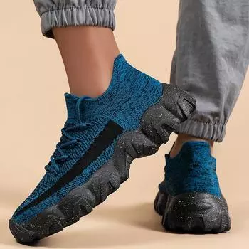 Мужские кроссовки для бега, удобные кроссовки, легкие, дышащие, вязаные, на шнуровке, сетчатые, для спортивной ходьбы, для тренировок, повседневные, для тенниса 39