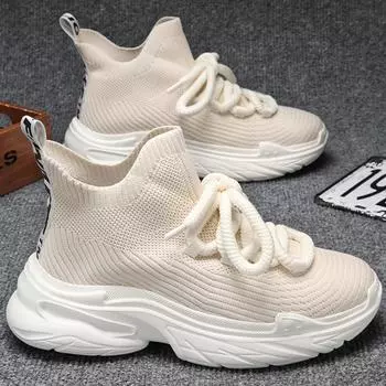 Мужские кроссовки для бега, весенние, легкие, новые, повседневные, модные, высокие, сетчатые, дышащие, удобные, спортивные туфли для мужчин 39 чёрный