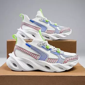 Мужские кроссовки для бега, высококачественные повседневные кроссовки на плоской подошве с сетчатой дышащей шнуровкой, модные теннисные туфли для мужчин 39 белый