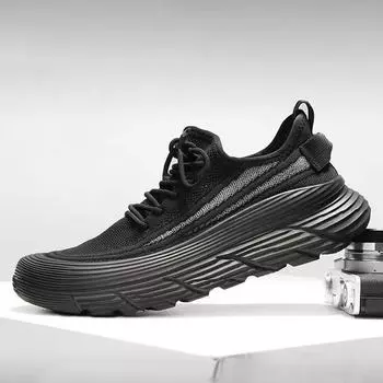 Мужские кроссовки для ходьбы, легкие, дышащие, повседневные, сетчатые, кроссовки для бега, модные, теннисные, удобные, для тренировок в спортзале 39 чёрный