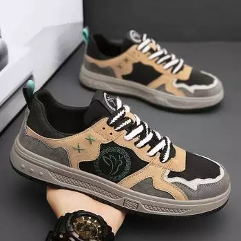 Мужские кроссовки для крикета осень/зима новые из натуральной кожи матовые низкие повседневные нишевые дизайнерские ретро универсальные модные туфли 38 бежевый