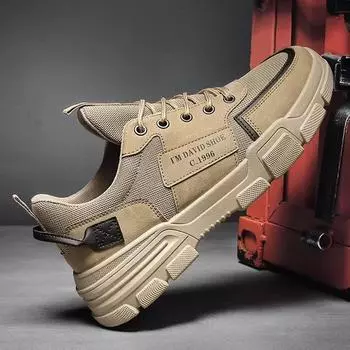 Мужские кроссовки для мужчин, рабочие туфли на все времена года, сетчатая спортивная обувь, износостойкие кроссовки для горного туризма, мужские кроссовки для труда 39 хаки