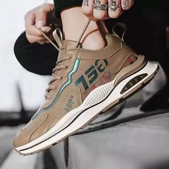 Мужские кроссовки для отдыха на природе, модные мокасины, дышащие, осенние, на шнуровке, удобные, повседневные кроссовки для отдыха на природе, обувь Zapatos Hombre 39 бежевый