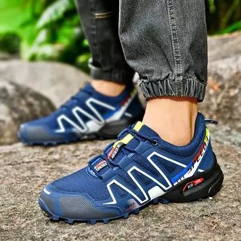 Мужские кроссовки для походов на открытом воздухе, скалолазание, треккинг, походы, походы, горный велосипед, плоская спортивная обувь для велоспорта, дышащая 43