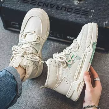 Мужские кроссовки для скейтбординга из ткани с высоким верхом, износостойкие, весна и осень, новые дышащие повседневные мужские туфли на толстой подошве, спортивная обувь для скейтбординга 39