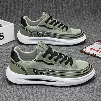 Мужские кроссовки для скейтбординга, повседневные кроссовки, мокасины, обувь для мужчин, спортивная обувь на платформе, износостойкая спортивная и досуговая мода 39 черный белый