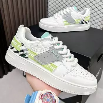 Мужские кроссовки для сноуборда, новая мода, универсальная спортивная обувь, маленькие белые туфли, кожаная поверхность, нишевый дизайн, ощущение дышащей повседневной обуви для сноуборда, мужчины 39