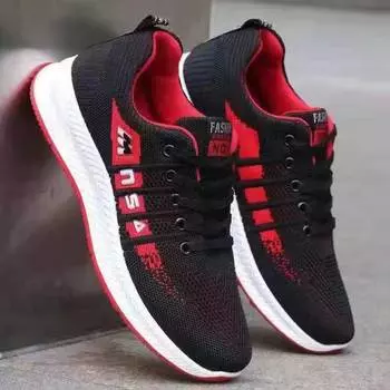 Мужские кроссовки, дышащая летняя мужская обувь, модная повседневная обувь, легкая мужская обувь из дышащей ткани для студентов 44 чёрный