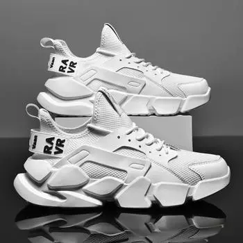 Мужские кроссовки Дышащие кроссовки для мужчин Удобная классическая повседневная обувь Мужские теннисные туфли Masculino 39 белый
