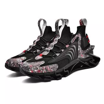 Мужские кроссовки дышащие лезвия акулы кроссовки баскетбольные кроссовки амортизирующая подошва 46 черный белый