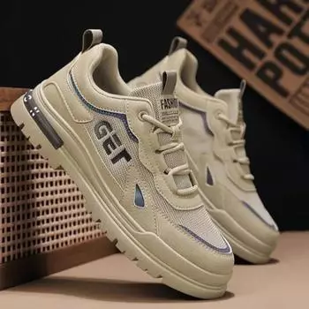 Мужские кроссовки дышащие спортивные удобные кроссовки для бега для мужчин сетчатые на шнуровке кроссовки для бега из вулканизированной ткани Zapatillas De Hombre 39 чёрный