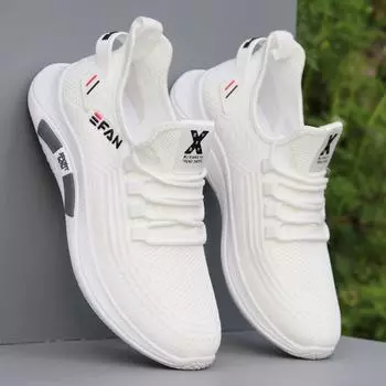 Мужские кроссовки Flyweave, дышащая мужская обувь, летняя белая обувь 44 белый