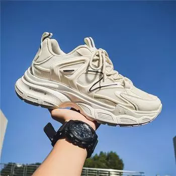 Мужские кроссовки Forrest Gump Board для бега Ins Dad Mesh Shoes Спортивная мужская обувь 39 белый