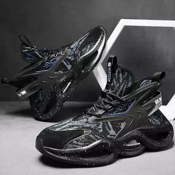 Мужские кроссовки Four Seasons, популярная модная тканая спортивная повседневная обувь на толстой подошве, мужская обувь 39-44 39 синий