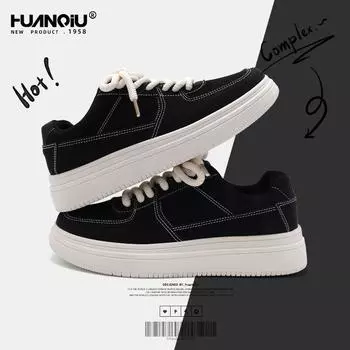 Мужские кроссовки Global black board shoes ZHQ-ZL8950, весенняя новинка, на толстой подошве, легкие, универсальные, повседневные, спортивные туфли для мужчин 39 чёрный