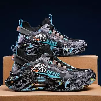 Мужские кроссовки High Street Graffiti, женские легкие кроссовки с лезвиями, удобная амортизирующая спортивная прогулочная обувь, мужская обувь 36