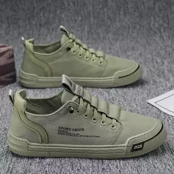 Мужские кроссовки Ice Silk Canvas Shoes Дышащая повседневная обувь для мужчин Прогулки на открытом воздухе Плоские удобные мокасины Zapatillas De Hombre 39 зелёный